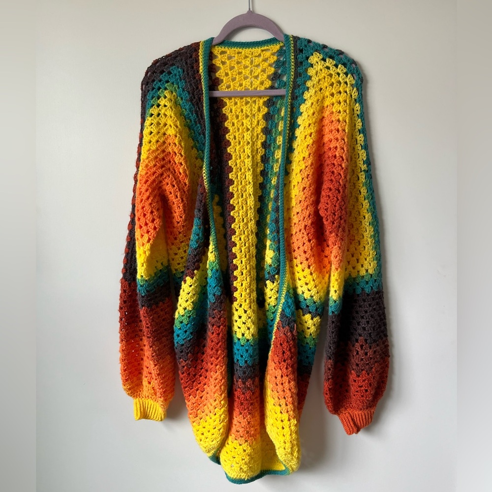 Colorful Crochet Women's Cardigan - Picture 2 of 2